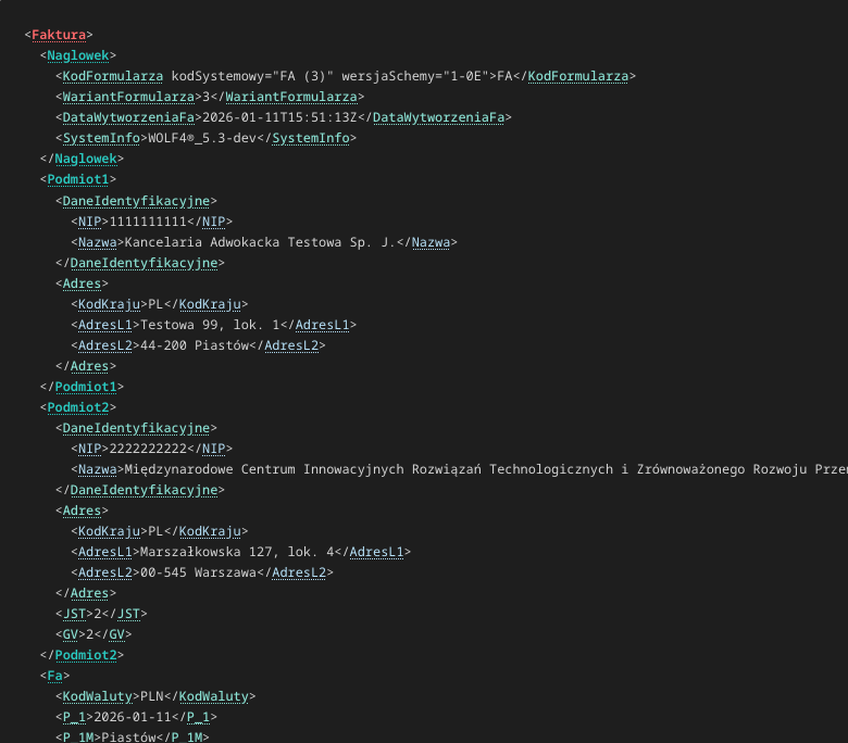 Faktura KSeF w WOLF4